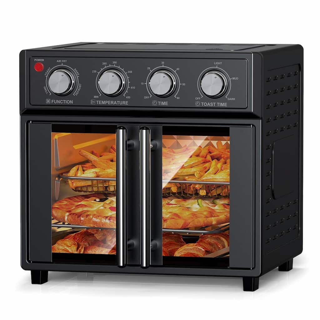 PlumChef 26QT Large Capacity French Double-Door Air Fryer Convection Toaster Oven, 1700W