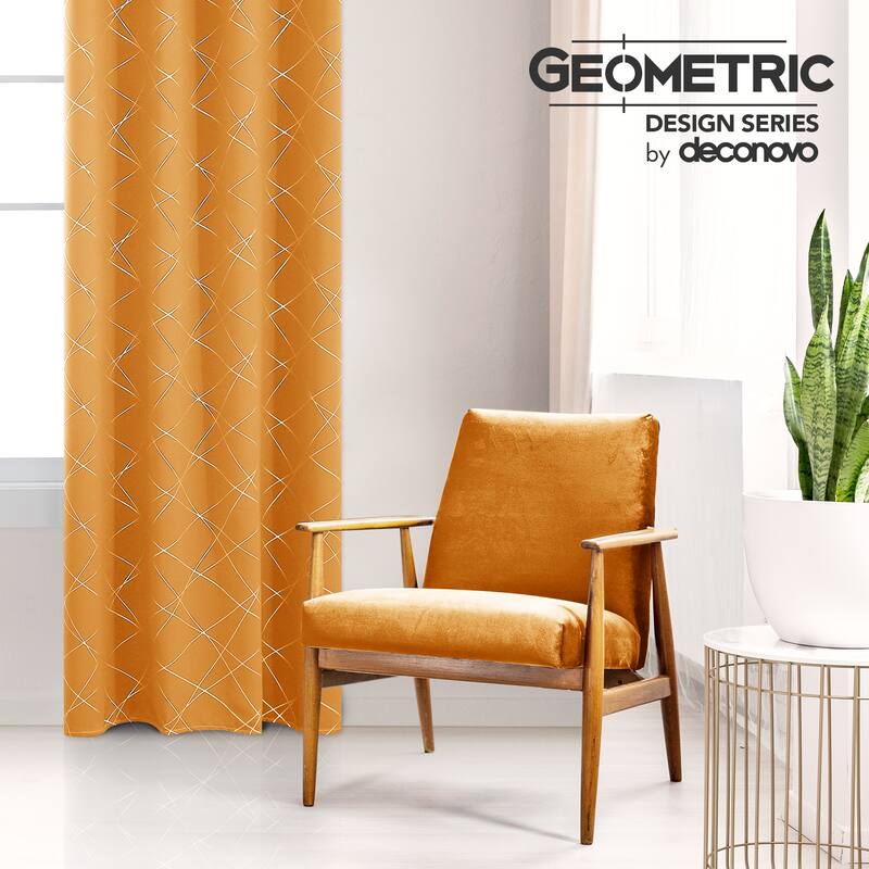 Deconovo 52 Inch Geometric Print Curtain Panel Pair(2 Panel)