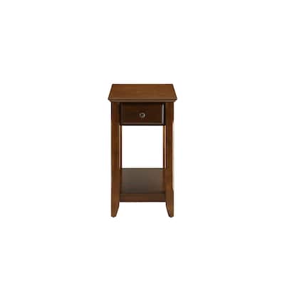 Space Saving Rectangular 23” Wooden Side End Table with Two Storage Shelve and One Drawer for Living Room - 13"L X 22"W x 23"H