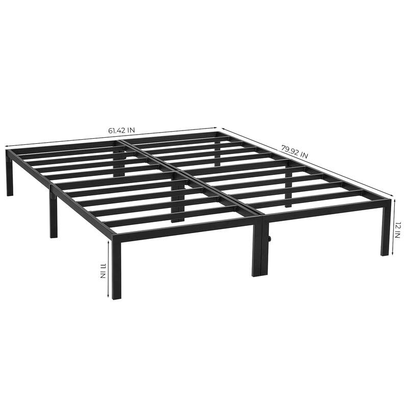 Queen Size Bed Frame Easy Assembly Metal Platform Bed Base Heavy Duty