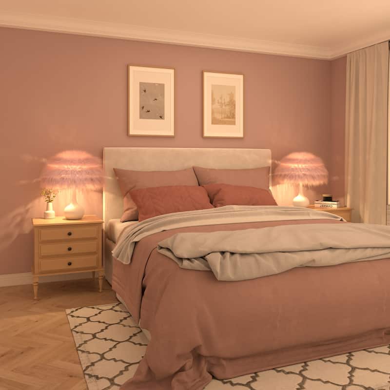 Acroma Teardrop Base Spherical Table Lamp with Feather Accents