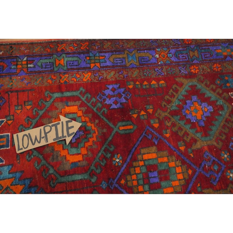 Hand Knotted Oriental 100% Wool Carpet Traditional Tribal Red Ardebil Runner Rug - 10' 6'' X 3' 10''