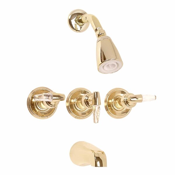 Shop Tub Faucet Brass Tub Shower Set W 3 Handles Wall