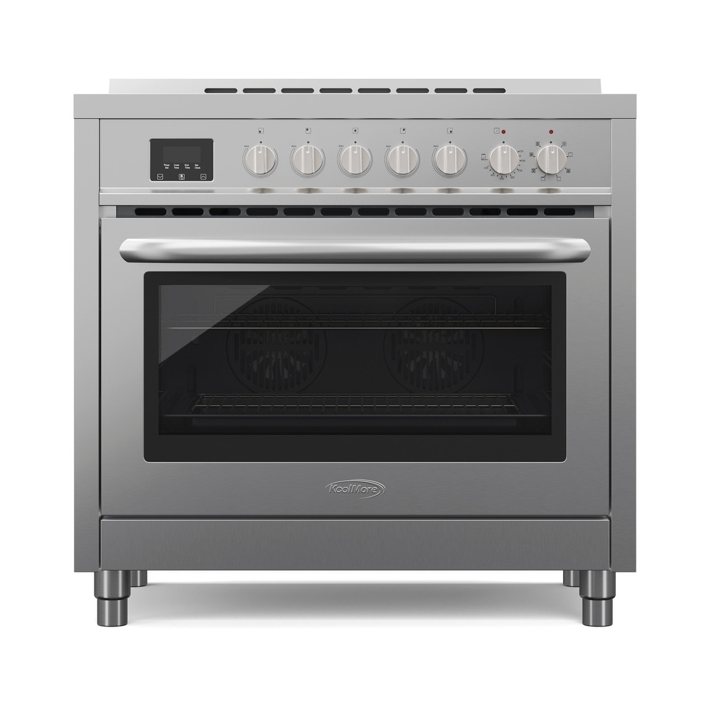 2.2 CuFt Freestanding Portable 20 Wide Electric Range in White with  Mirrored Glass Oven Door