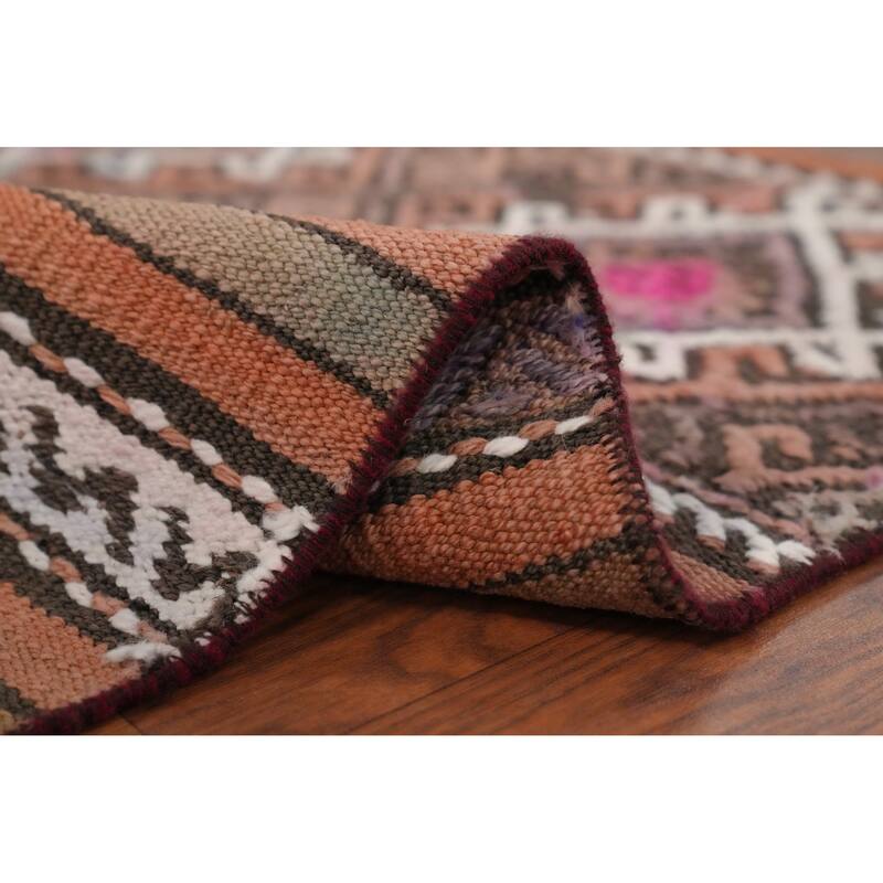 Hand Woven Oriental 100% Wool Carpet Southwestern Tribal Multi-Colored Kilim Area Rug - 6' 10'' X 5' 0''
