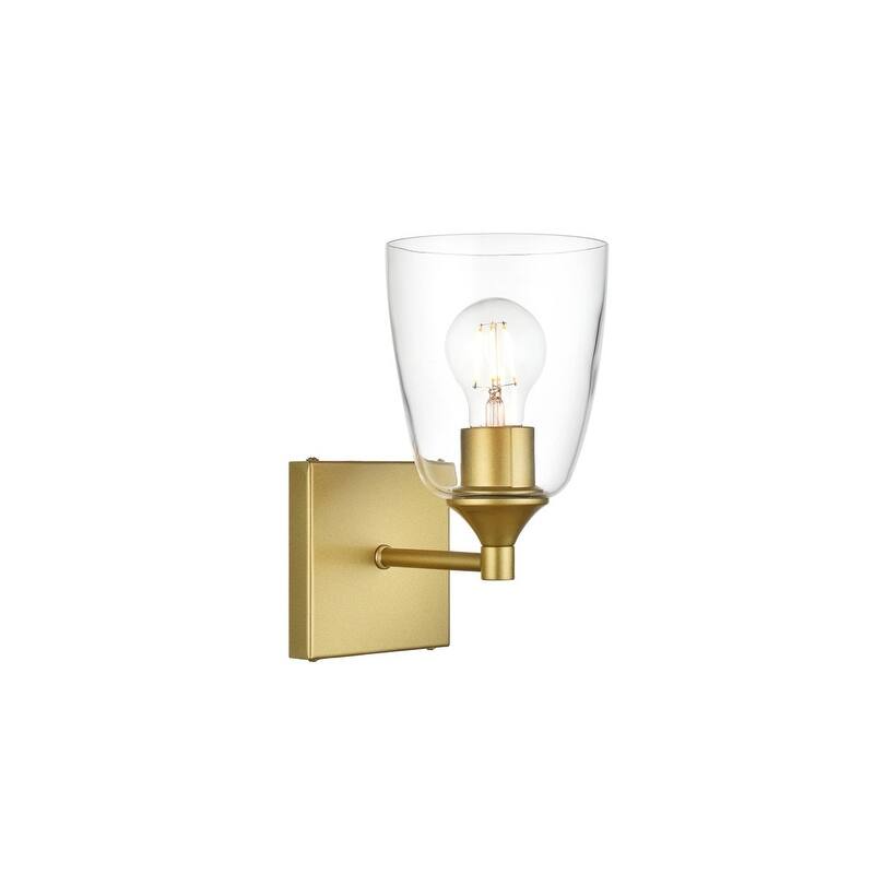 Gina 1 Light Black and Clear Bath Sconce