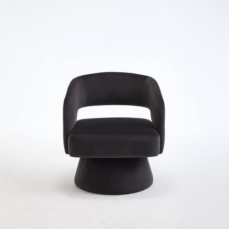 Swivel Barrel Chair, Velvet Accent Armchair 360 Degree Swivel Club Chair for Living Room Bedroom Reception Room