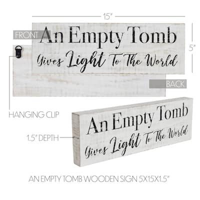 An Empty Tomb Wooden Sign 5x15