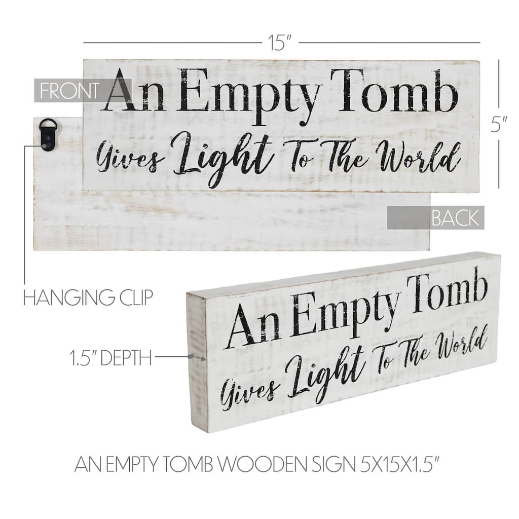 An Empty Tomb Wooden Sign 5x15