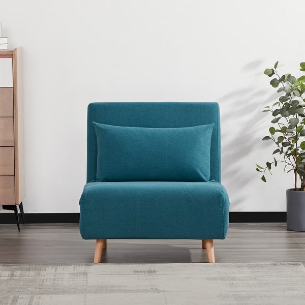 slide 2 of 152, Tustin Upholstered Convertible Lounge/ Sleeper Chair Peacock Blue - Chair