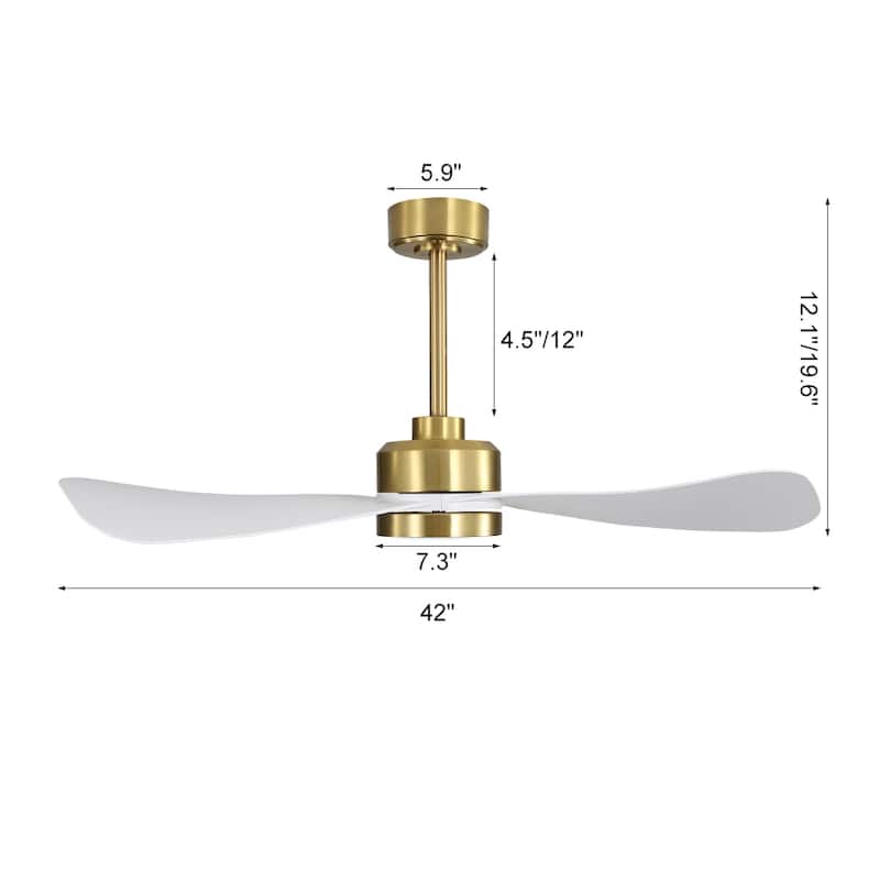 MLiAN 42 inch 3 ABS Blades Smart LED Ceiling Fan with Remote... - 42"