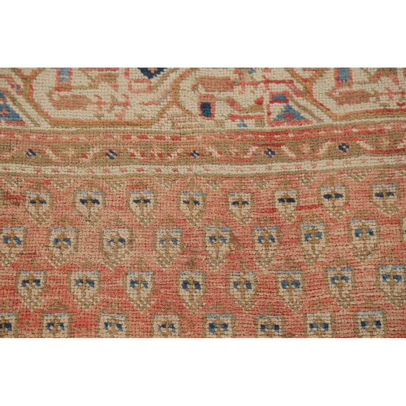 Geometric Botemir Persian Vintage Runner Rug Handmade Wool Carpet - 3'6" x 10'2"