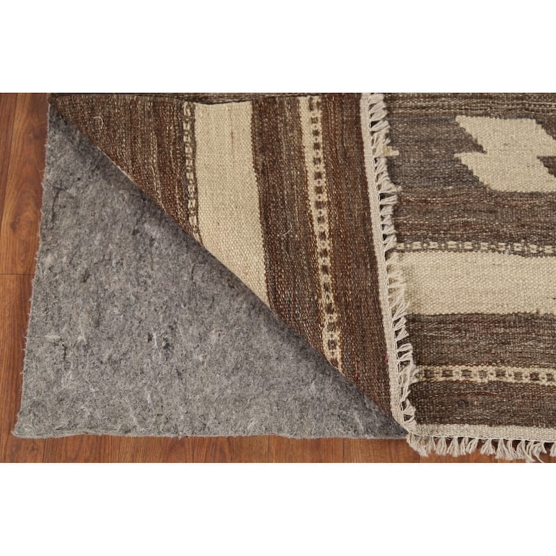 Nomadic Flat Weave Kilim Persian Area Rug Hand-Knotted Wool Carpet - 5'5"x 8'1"