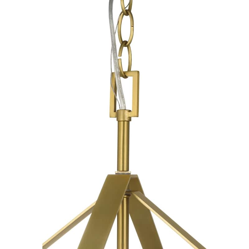 Vertex Collection One-Light Brushed Gold Clear Glass Contemporary Foyer Light - 12 in x 12 in x 22.5 in