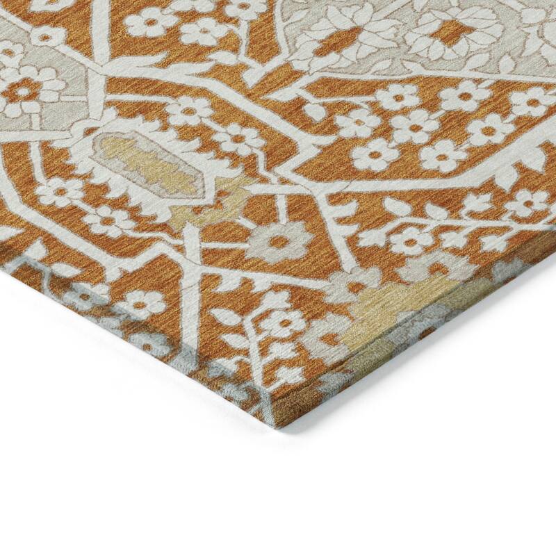 Machine Washable Indoor/ Outdoor Chantille Traditional Medallion Rug