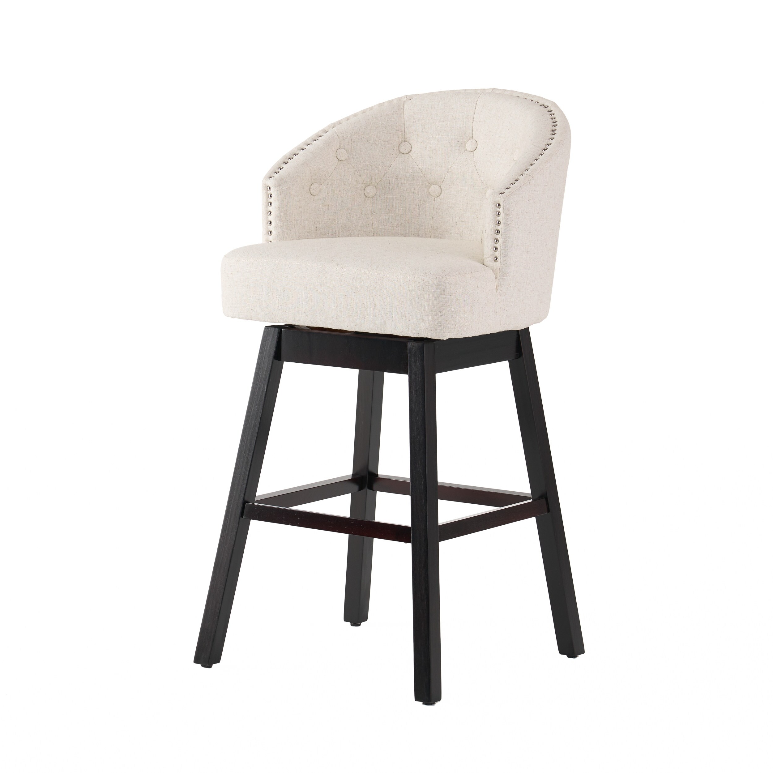 Ogden Beige Swivel Bar Stools Set of 2 by Christopher Knight
