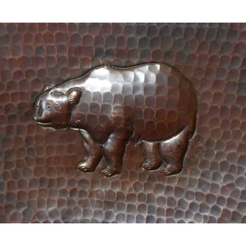 19" Oval Copper Bathroom Sink Country Bear/Bear Paw Design by SimplyCopper - 19" x 14" x 5"