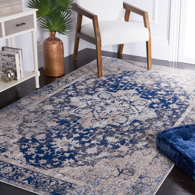 SAFAVIEH Vogue Pauley Oriental Medallion Rug - 4' x 6' - Navy/Beige - Rectangle