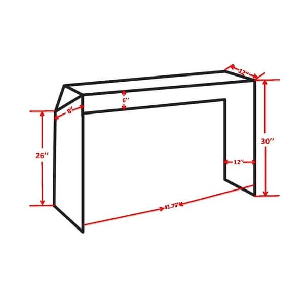 dimension image slide 1 of 2, Pasargad Home Katya Antique Finish Iron Console Table - W12"XL41.75"XH30"