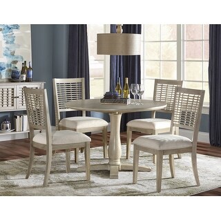 Hillsdale Furniture Ocala Wood 5 Piece Round Dining Sandy Gray Bed