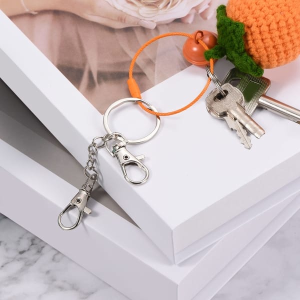 Unique Bargains 5pcs Key Chain for Keys, Metal Keyring Snap Hook Keychain for DIY, Silvery - Silver