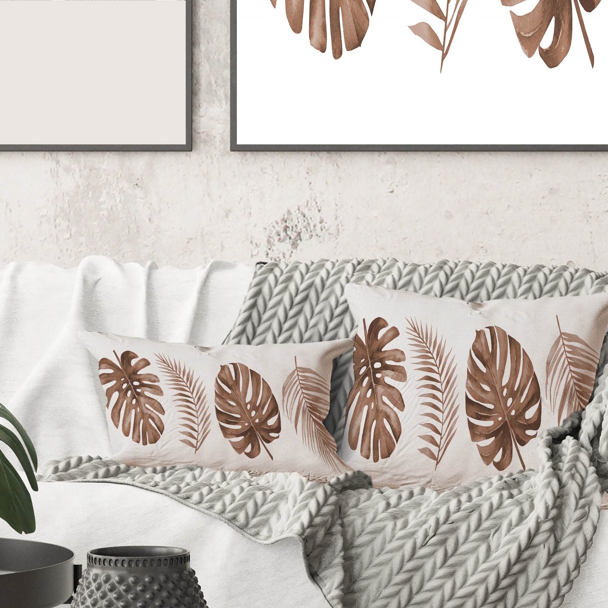 Leaf best sale pattern pillows