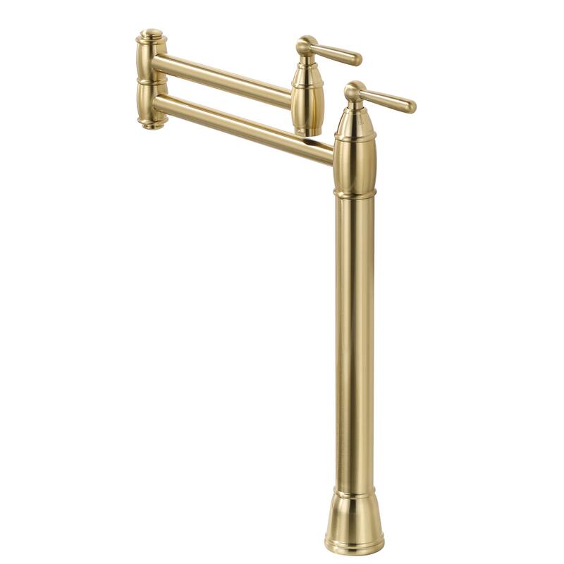 WOWOW Desk Mounted Pot Filler Kitchen Folding Faucet - Brushed Gold