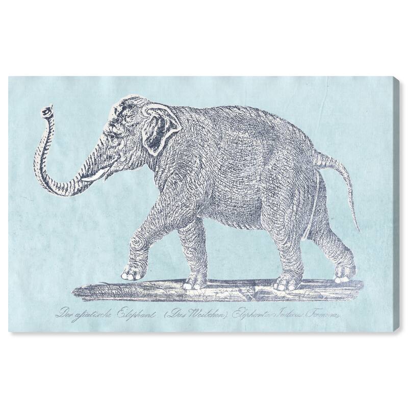 Oliver Gal 'Elephant Aged Paper' Animals Wall Art Canvas Print Zoo and ...