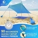 preview thumbnail 4 of 17, ALPHA CAMP Beach Sunshade 7.6 x 7.2 FT Portable Canopy Tent Sun Shelter Shade with Sandbag Anchors