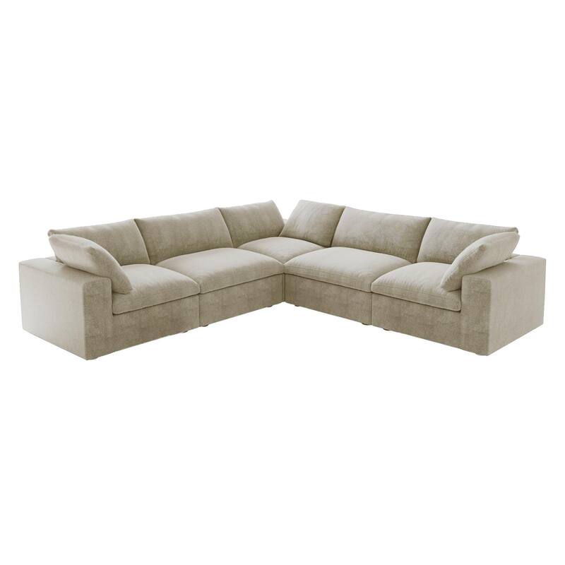 Cloud Modular Sectional Sofa, 5 Seater Corner Sofa with Pillows