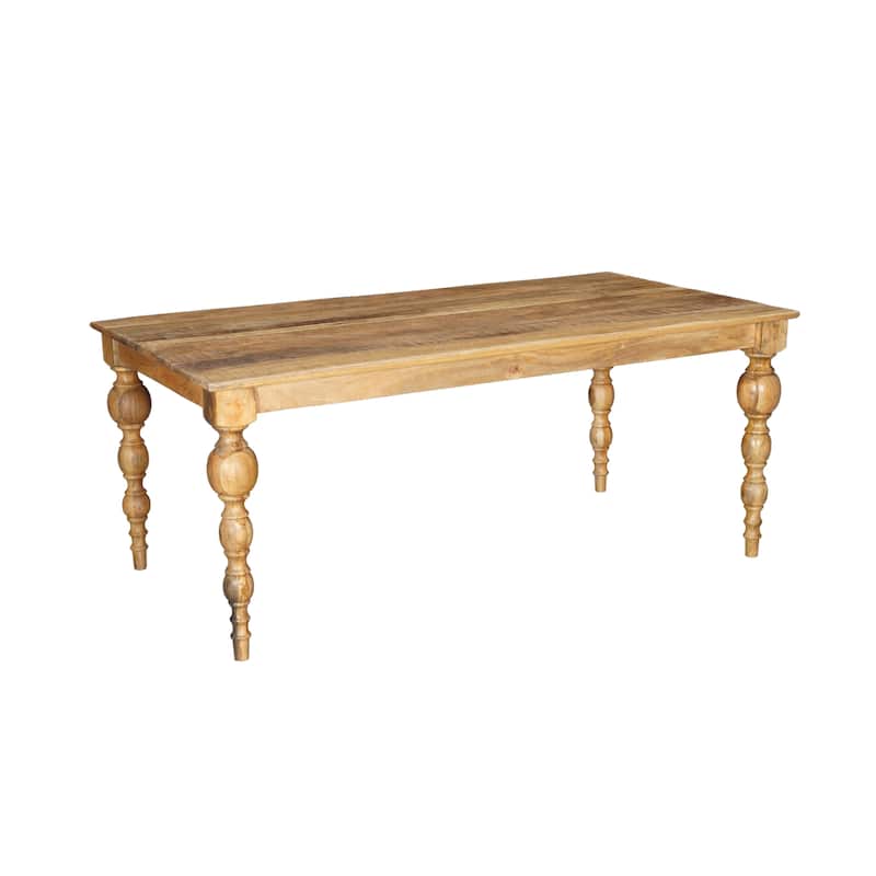 HomeRoots 72" Natural Solid Wood Dining Table - 72.00 in. x 30.00 in. x 39.00 in.