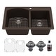 preview thumbnail 36 of 89, Karran Drop-In Quartz 33 in. 1-Hole 60/40 Double Bowl Kitchen Sink Kit