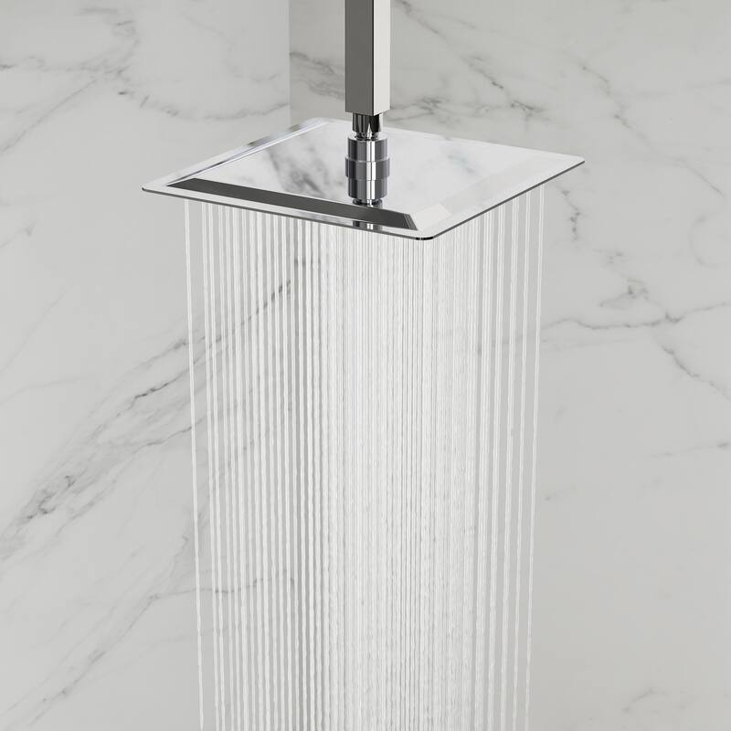 GRANDJOY Dual Shower Heads 10 Inch Ceiling Mounted Rainfall Shower System with Rough-in Valve