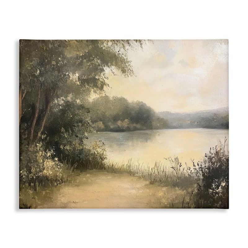 Stupell Shore of Peaceful Lake Canvas Wall Art Design By Petal Prints Design - 20 x 16