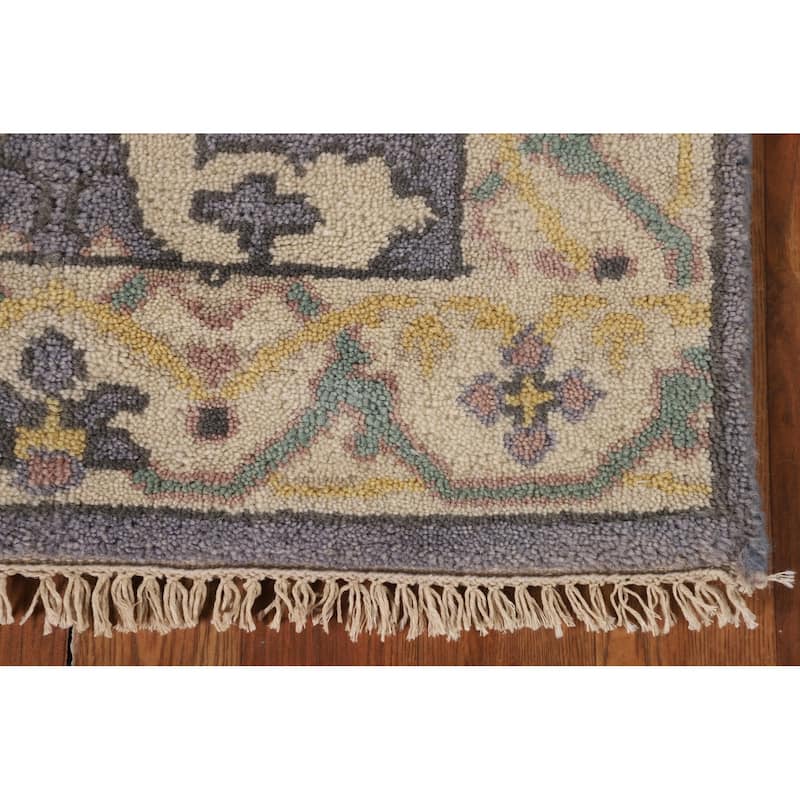 Lilac Oushak Indian Runner Rug Handmade Wool Carpet - 2'5"x 12'3"