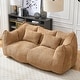 preview thumbnail 61 of 98, Modern Cute Chenille Upholstered Loveseat with High Resilience Foam Brown