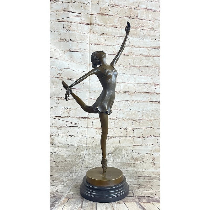 Bronze Ballerina Ballet Dancer Bronze Sculpture Statue Figure On Marble Base