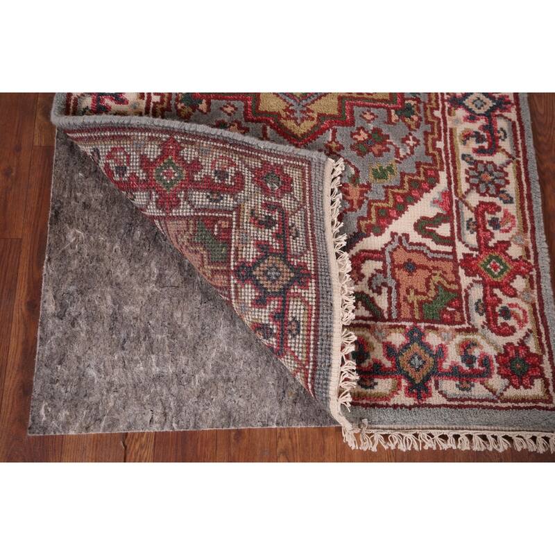 Geometric Heriz Serapi Accent Rug Hand-Knotted Wool Carpet - 2'7"x 6'2"