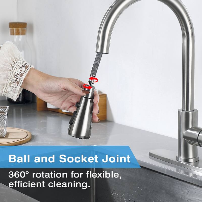 AITINKAN Pull Down Single Handle Kitchen Sink Faucet with 3 Spray Mode