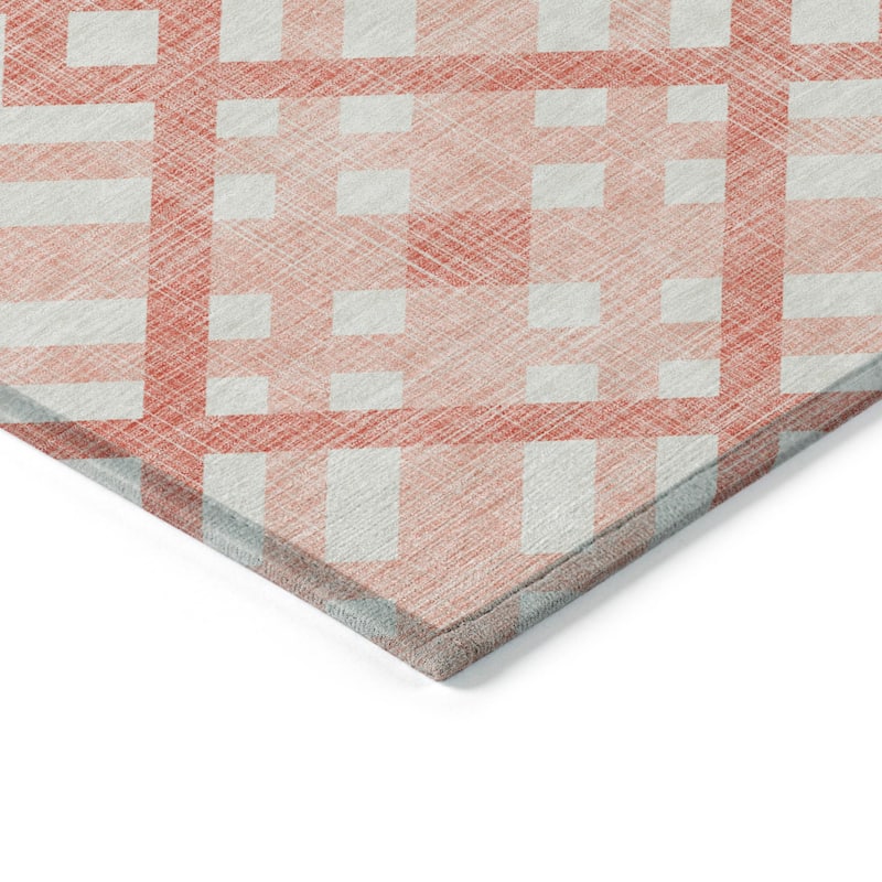 Machine Washable Indoor/ Outdoor Chantille Contemporary Trellis Rug