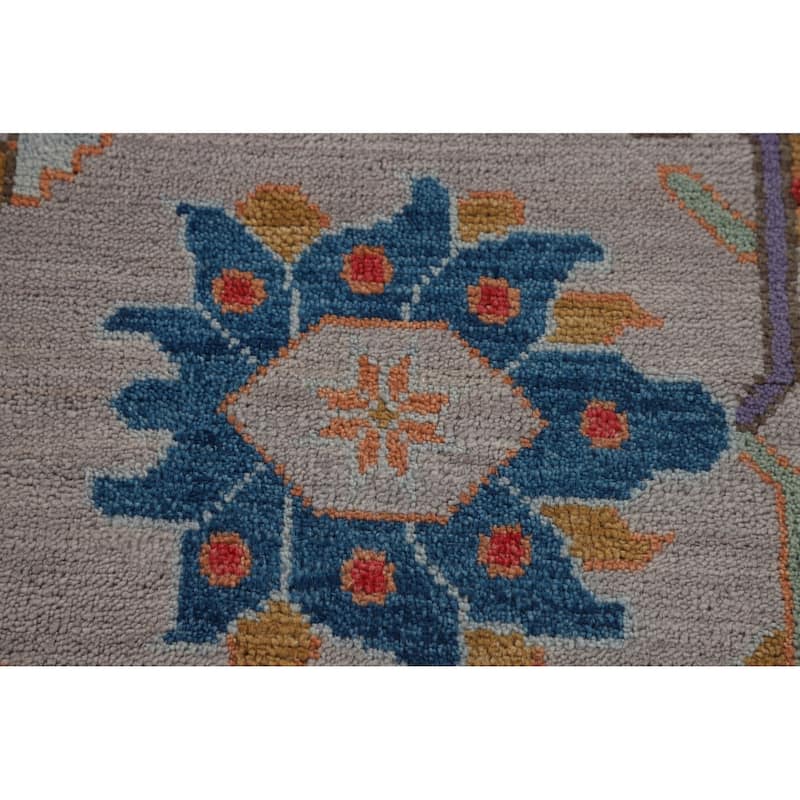 Transitional Oushak Oriental Area Rug Handmade Wool Carpet - 9'2" x 12'1"