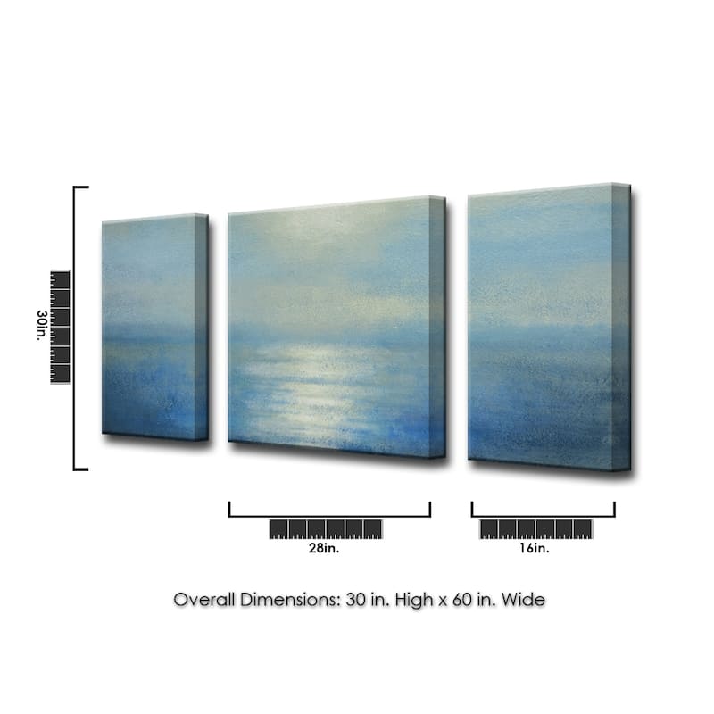 'Coastal Sunrise' 3 Piece Wrapped Canvas Wall Art Set by Norman Wyatt Jr.