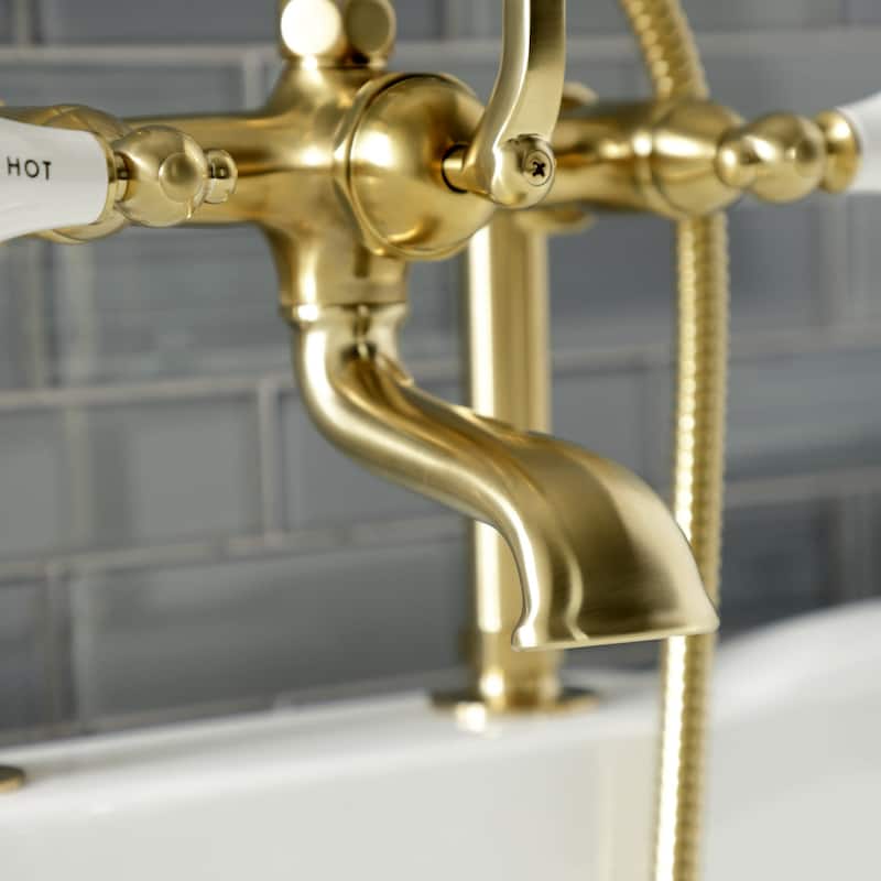 Kingston Brass Aqua Vintage Deck Mounted Clawfoot Tub Filler with
