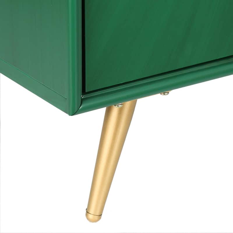 Mid-Century Modern Glam Solid Wood Cabinet 2-Door Sunburst Accent Storage Sideboard Cupboard Dining Room Buffet