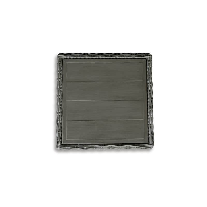 22.13 in. Gray Rectangle Metal End Table, Sturdy Build End Side Table for Living Rooms