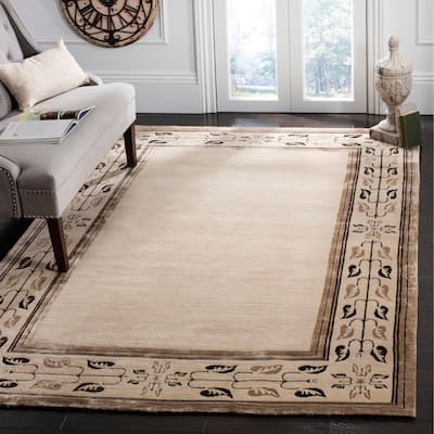 SAFAVIEH Couture Hand-knotted Makena Border Silk/ Wool Rug