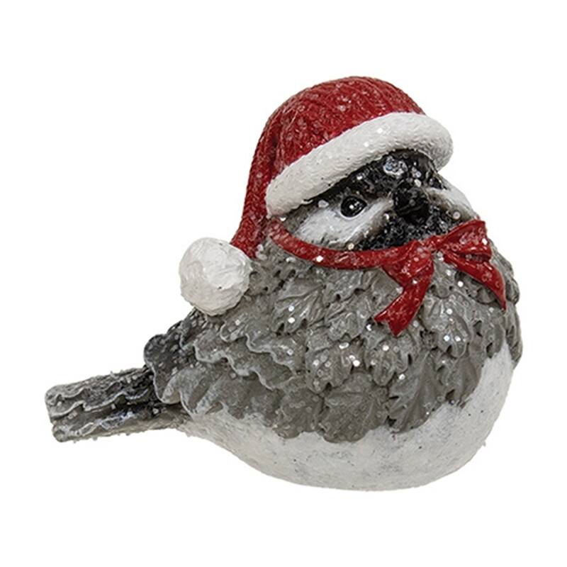 Frosted Resin Birds with Knit Hats & Scarves 2 Asstd. - 2” x 3.50” x 3”