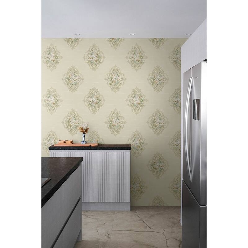 Seabrook Designs Creswell Floral Cameo Unpasted Wallpaper