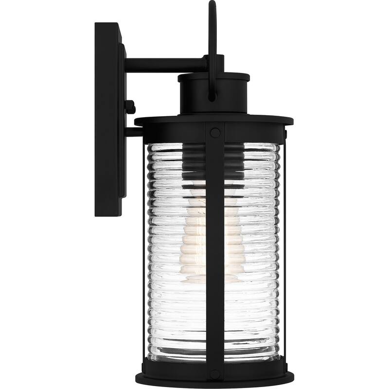 Matte Black One Light Outdoor Wall Mount from the Tilmore Collection