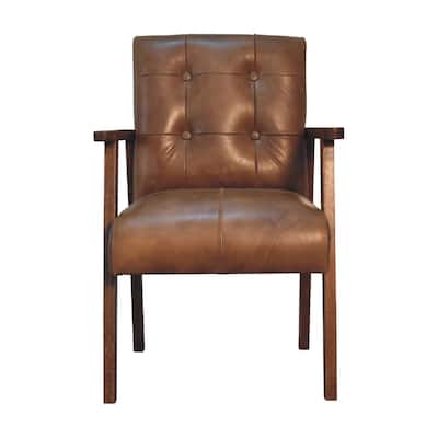 Modern Leather Accent Chair Upholstered Foam Filled